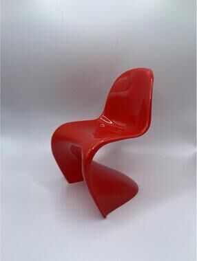 Miniature 1:6 Scale Miniature Panton Chair, Red, Mid Century Modern Mini